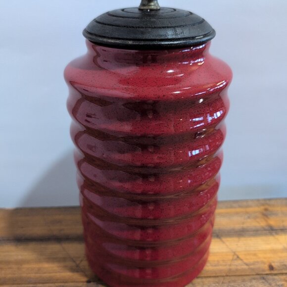 Pier One Ribbed Red W/ Black Speckles Canister W/ Lid Replacement For Set - Picture 5 of 14